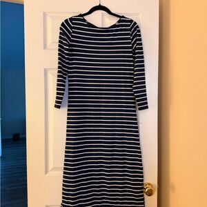 Navy and White Striped Dress